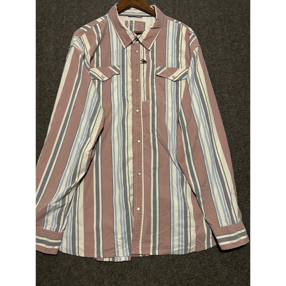Schaefer outfitters pearl snap shirt mens size 3XL vented pockets western
